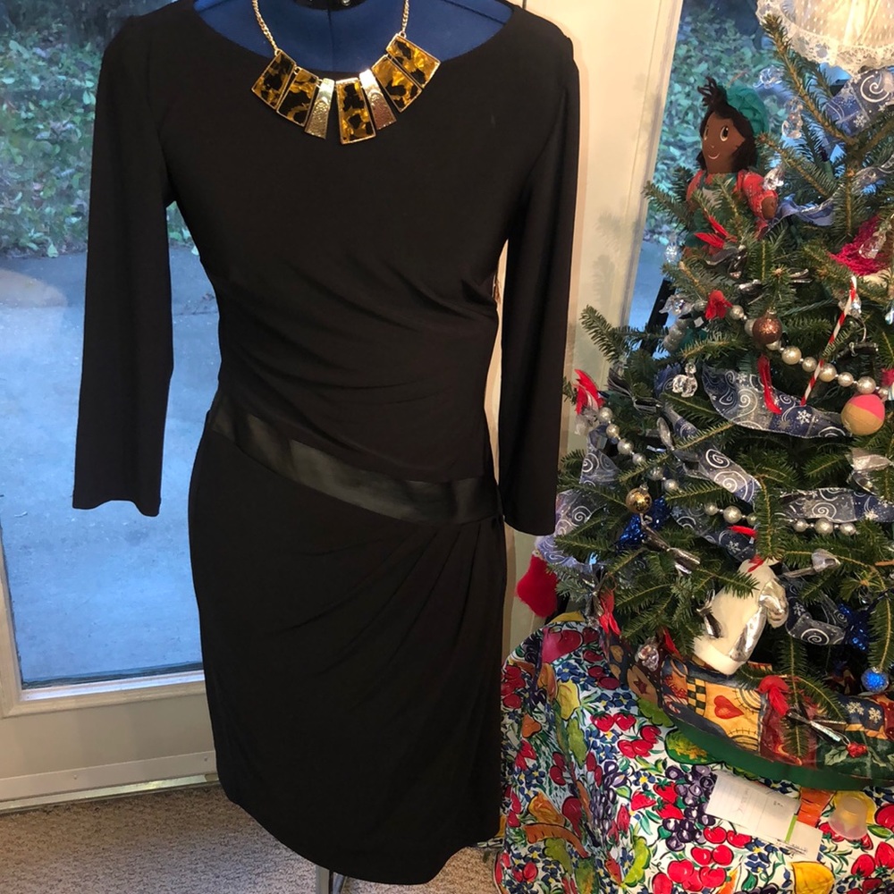 Chaps Black Dress S/P/CH= Small Petite